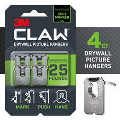 3M CLAW™ 25 lb. Drywall Picture Hanger With Spot Markers (1 pack)