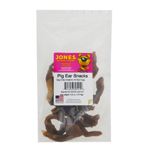 Jones Natural Chews Premium Pig Ears Dog Treat (8 Oz)