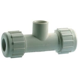 Pipe Fitting, PVC Compression Tee, Female, 1-In.