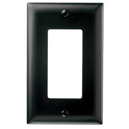 Wall Plate, 1-Gang, Nylon, Black