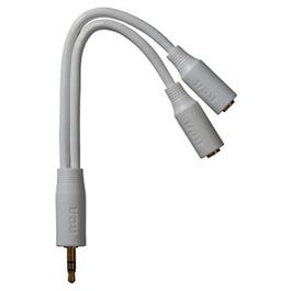 Stereo Y Extension Cable, White, 3.5mm