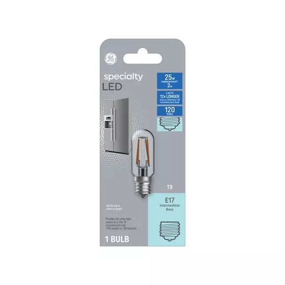 GE Specialty T8 LED Light Bulb Appliance Bulb 25 Watt Replacement E17 Intermediate Base