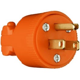 Residential Heavy-Duty Vinyl Construction Plug, Orange, 2 Pole, 3 Wire, 15-Amp., 125-Volt