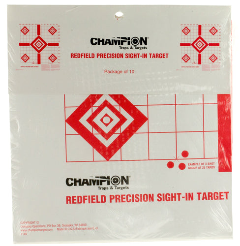 Champion Targets 47387 Redfield Sight-In 5-Diamond Hanging Paper Target 16 x 16 100 Per Pack