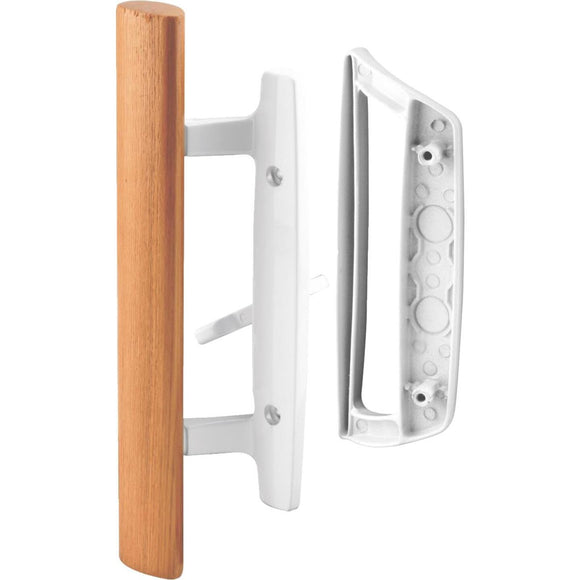 Prime-Line White Mortise Style Outside Sliding Door Handle Set