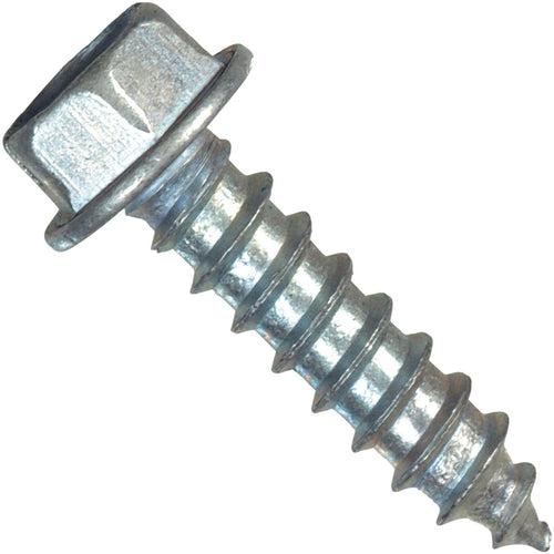 Hillman #14 x 1 In. Slotted Hex Washer Head Zinc Sheet Metal Screw (100 Ct.)