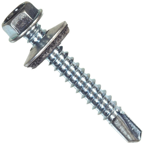 Hillman 1/4 In. - #14 x 1-1/2 In. Washer Head Self-Drilling Sheet Metal Screw (100 Ct.)