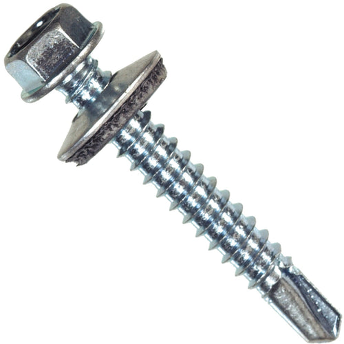 Hillman 1/4 In. - #14 2 In. Washer Head Self-Drilling Sheet Metal Screw (100 Ct.)