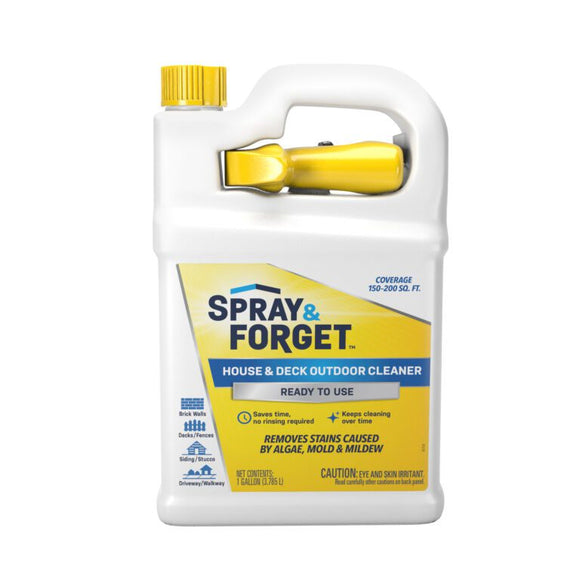 Spray & Forget House & Deck Outdoor Cleaner with Nested Trigger Spray Bottle (1 Gallon)