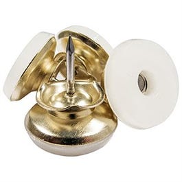 TruGard Nail-On Gold Brass/Plastic Furniture Swivel Glide