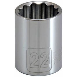 Metric Socket, 12-Point, 1/2-In. Drive, 22mm