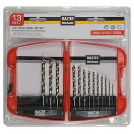 High-Speed Steel Drill Bits, 13-Pc. Set, 80 Teeth, 10-In.