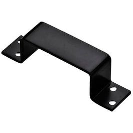 Door Bar Holder, Closed, Black Steel, 6.4 x 1.5-In.