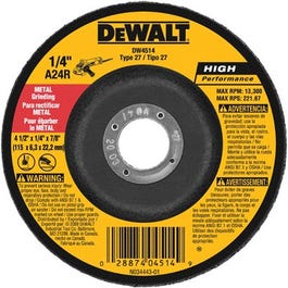 Metal Grinding Wheel, 4.5 x 1/4 x 7/8-In., 5-Pack