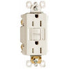 GFCI Receptacle/Night Light, 15A, Almond