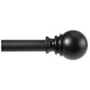 Layla Curtain Rod With Finials, Black, 30- to 84-In.