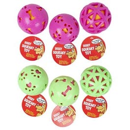 Dog Toy, Ball, Assorted Colors, 3-In.