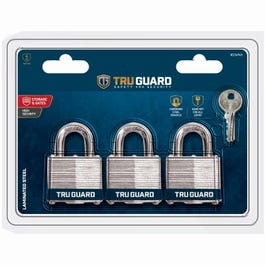 Keyed-Alike Padlocks, 1.5-In., 3-Pack