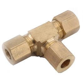 Brass Compression Tee, Tube All Ends, Lead-Free, 5/8-In.