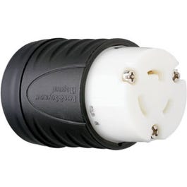 Locking Connector, Black & White, 2-Pole/3-Wire, 20A, 125-Volt