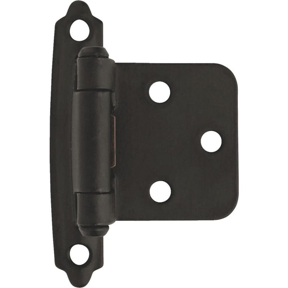 Amerock Functional Hardware Flat Black Self-Closing Face Mount Variable Overlay Hinge (2 Pack)