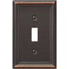 Amerelle Chelsea 1-Gang Stamped Steel Toggle Switch Wall Plate, Aged Bronze