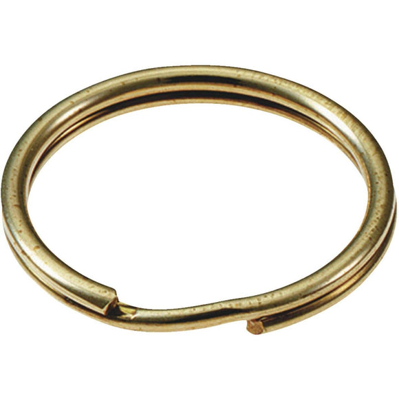 Lucky Line Tempered Steel Brass-Plated 1 In. Key Ring (2-Pack)