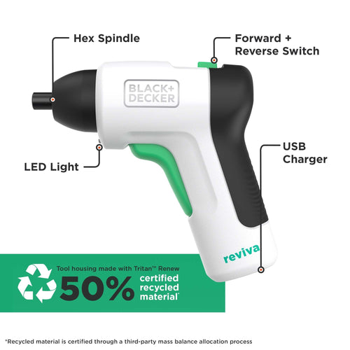 Black & Decker Reviva™ 4V MAX* Cordless Screwdriver USB Chargeable